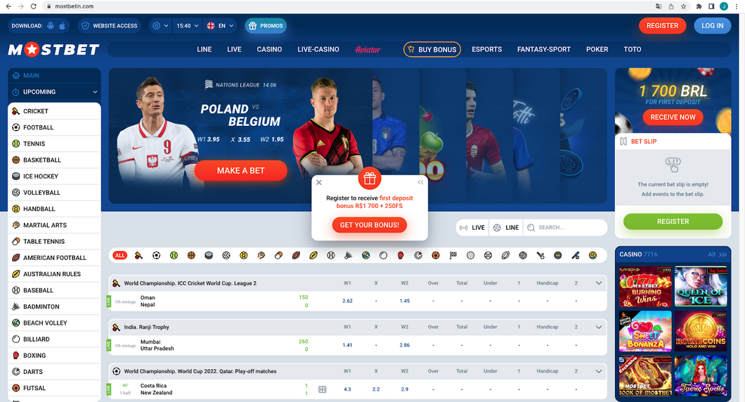 Mostplay LIVE betting