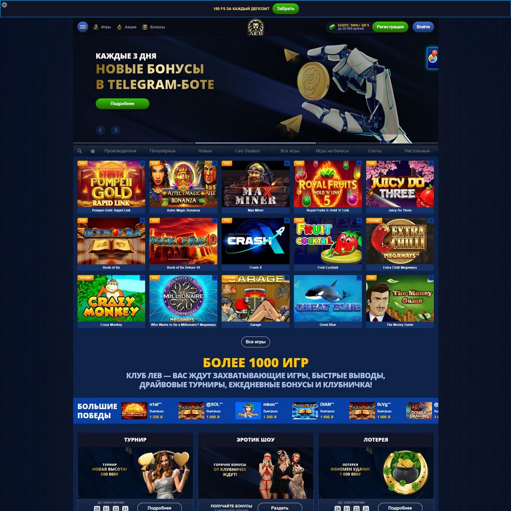 Стандартная информация о предприятии Lev Gambling